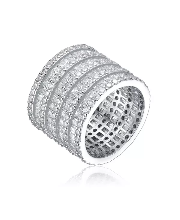 Кольцо-Гвоздик из белого золота с покрытием из кубического циркония, состоящее из 5 рядов колонн, из стерлингового серебра Genevive, clear
Кольцо-Гвоздик из белого золота с покрытием из кубического циркония, состоящее из 5 рядов колонн, из стерлингового серебра Genevive, clear