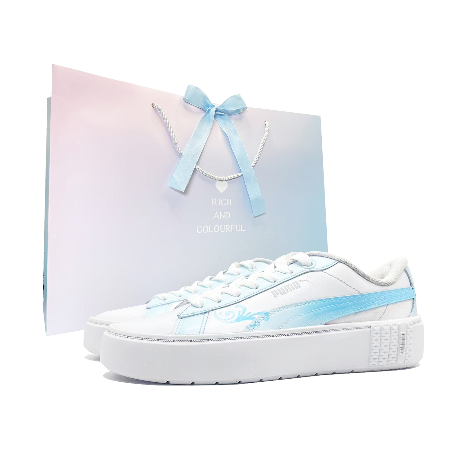 PUMA Smash Platform Blue And White Abrasion Resistant Low top Skateboard Shoes Unisex Blue White
PUMA Smash Platform Blue And White Abrasion Resistant Low top Skateboard Shoes Unisex Blue White