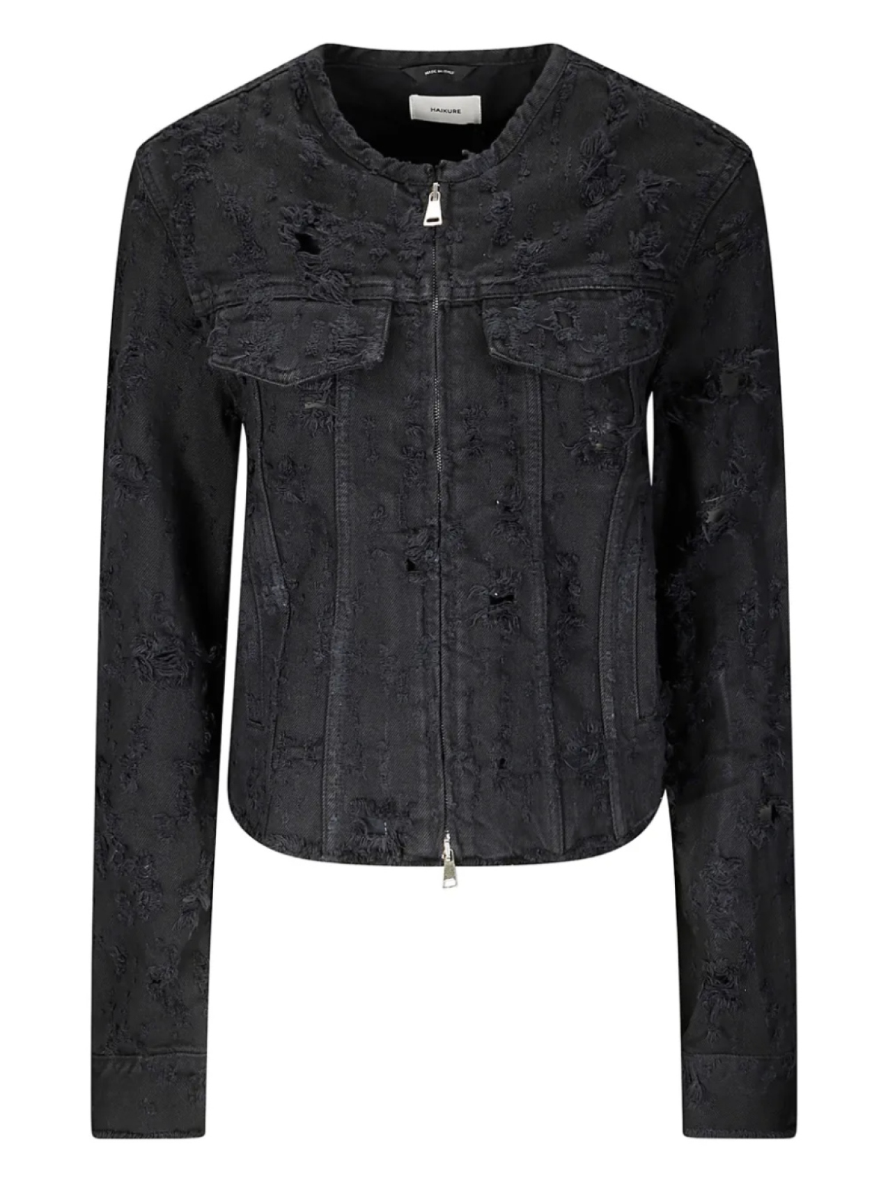 Джинсовая куртка с рваным эффектом Haikure, черный
Джинсовая куртка с рваным эффектом Haikure, черный