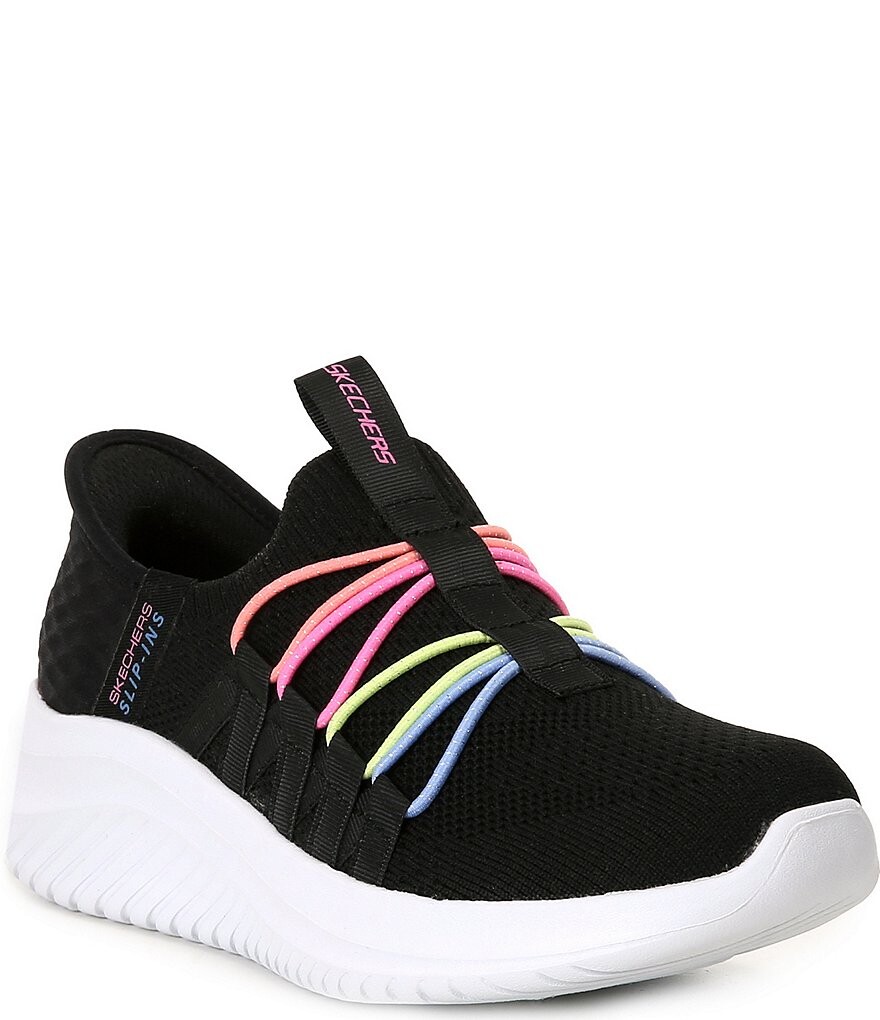 Skechers Girls' Slip-Ons Ultra Flex 3.0 — кроссовки Bungee Fun, пригодные для машинной стирки (молодежные), черный
Skechers Girls' Slip-Ons Ultra Flex 3.0 — кроссовки Bungee Fun, пригодные для машинной стирки (молодежные), черный