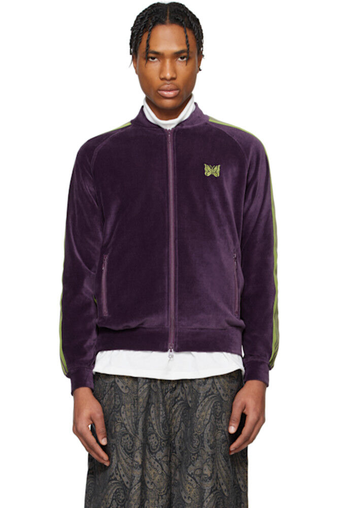 Спортивная куртка с фиолетовым воротником-стойкой NEEDLES
Спортивная куртка с фиолетовым воротником-стойкой NEEDLES