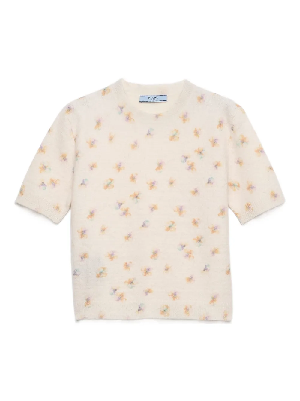 Шерстяная футболка с цветочным узором Prada, нейтральный
Шерстяная футболка с цветочным узором Prada, нейтральный