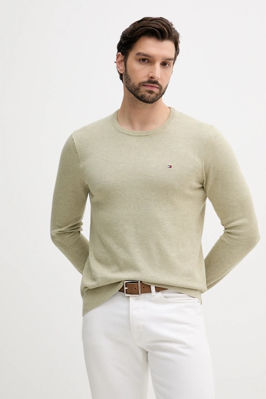 Хлопковый свитер Tommy Hilfiger, зеленый 
Хлопковый свитер Tommy Hilfiger, зеленый