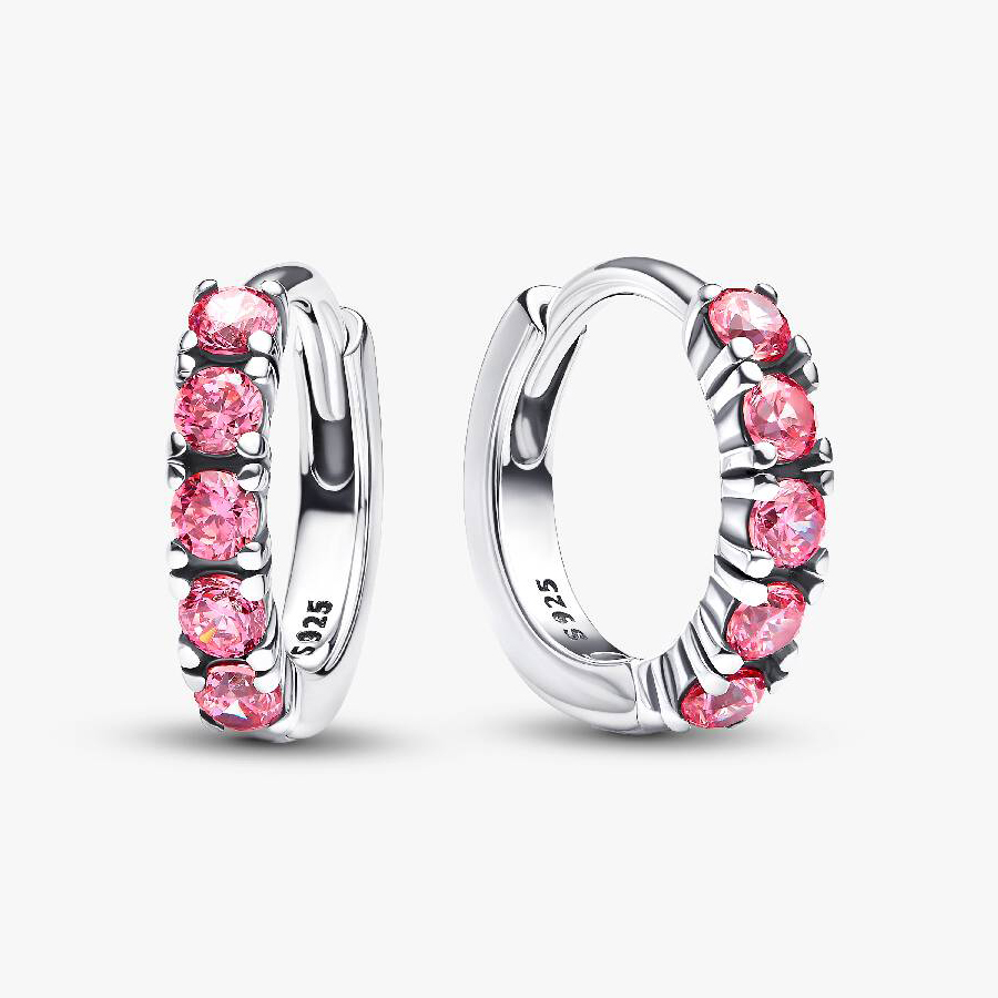 Серьги Pandora Huggie, серебро/розовый
Серьги Pandora Huggie, серебро/розовый