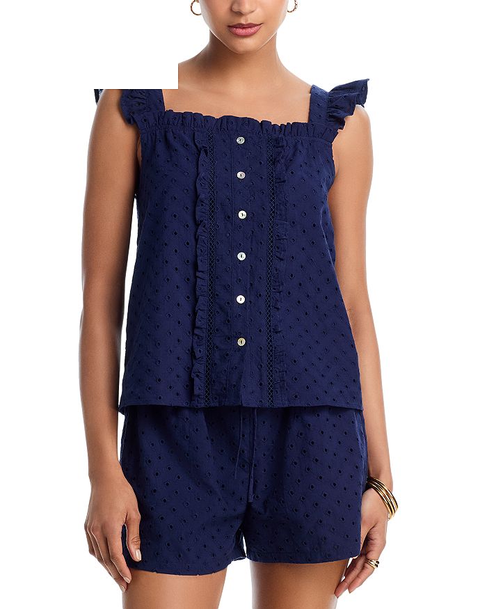 Топ с ажурными вставками - эксклюзив AQUA, синий
Топ с ажурными вставками - эксклюзив AQUA, синий