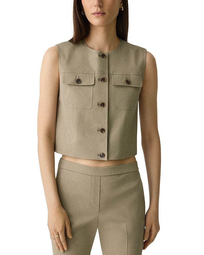 Приталенный льняной жилет без рукавов Theory, коричневый/бежевый
Приталенный льняной жилет без рукавов Theory, коричневый/бежевый