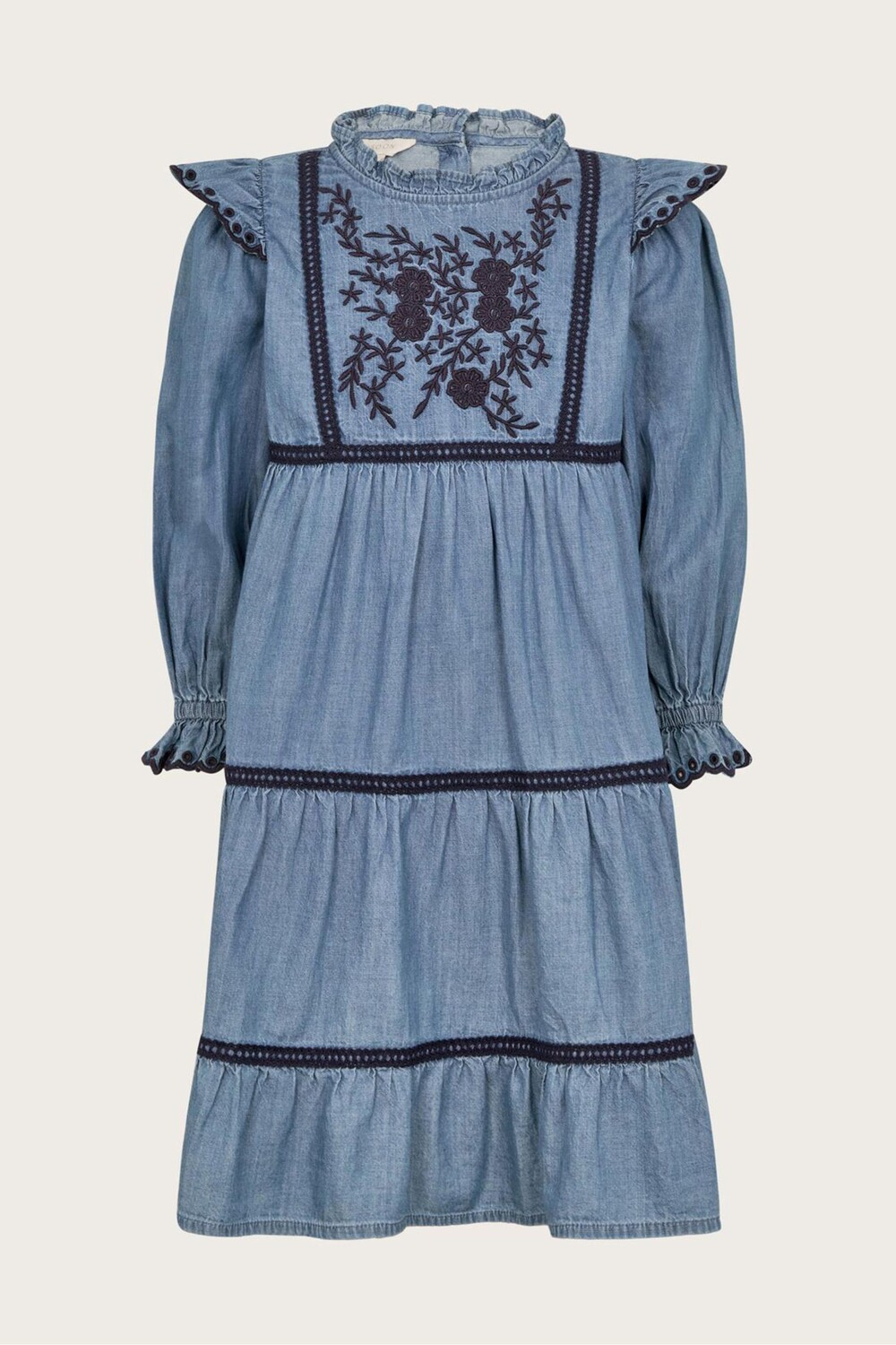 Платье фольклор с вышивкой из шамбре Monsoon, синий
Платье фольклор с вышивкой из шамбре Monsoon, синий