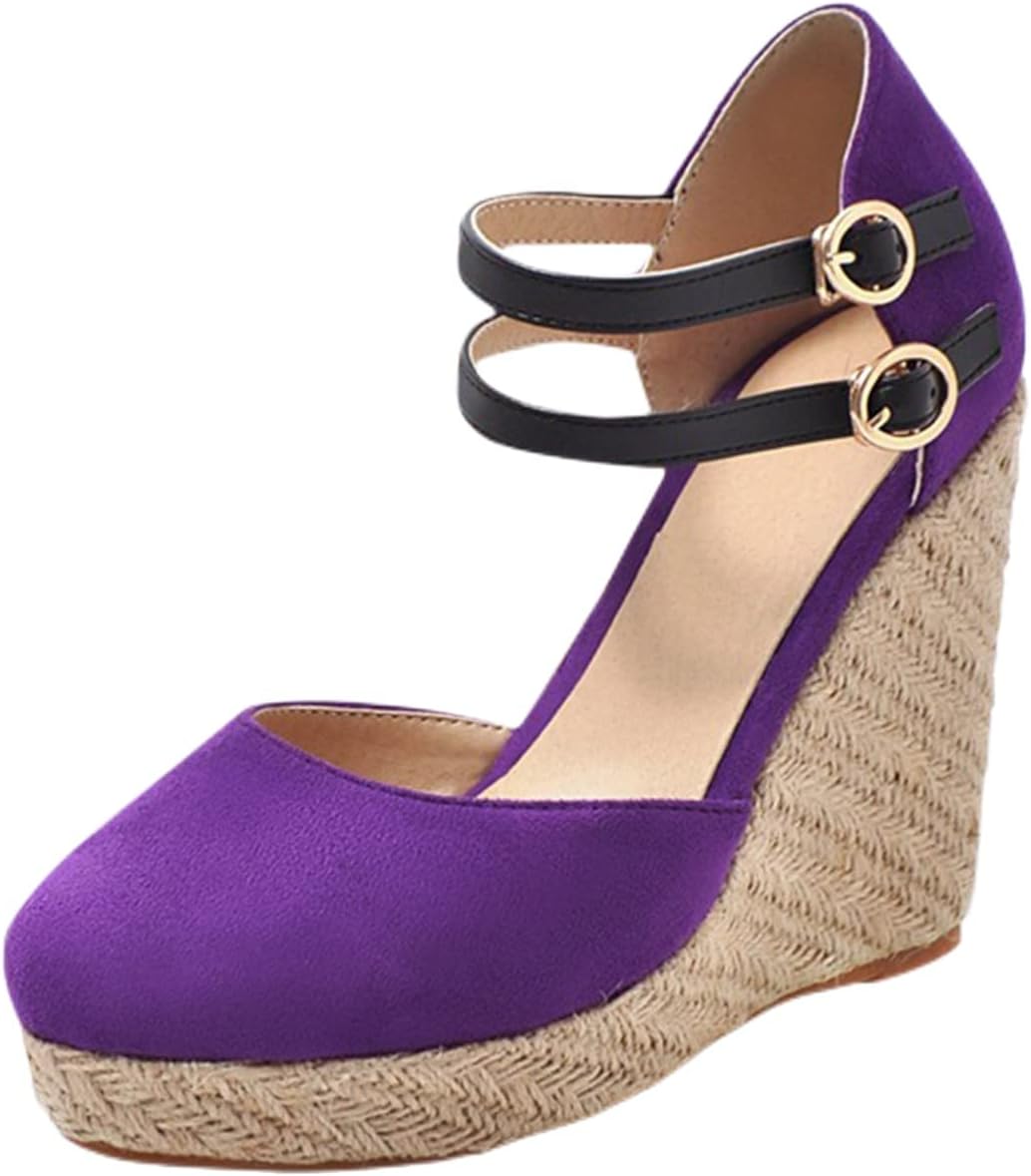 Женские летние эспадрильи на платформе с высоким каблуком, с ремешком на щиколотке и закрытым носком, с круглым носком, удобные праздничные сандалии на танкетке Generic, фиолетовый
Женские летние эспадрильи на платформе с высоким каблуком, с ремешком на щиколотке и закрытым носком, с круглым носком, удобные праздничные сандалии на танкетке Generic, фиолетовый