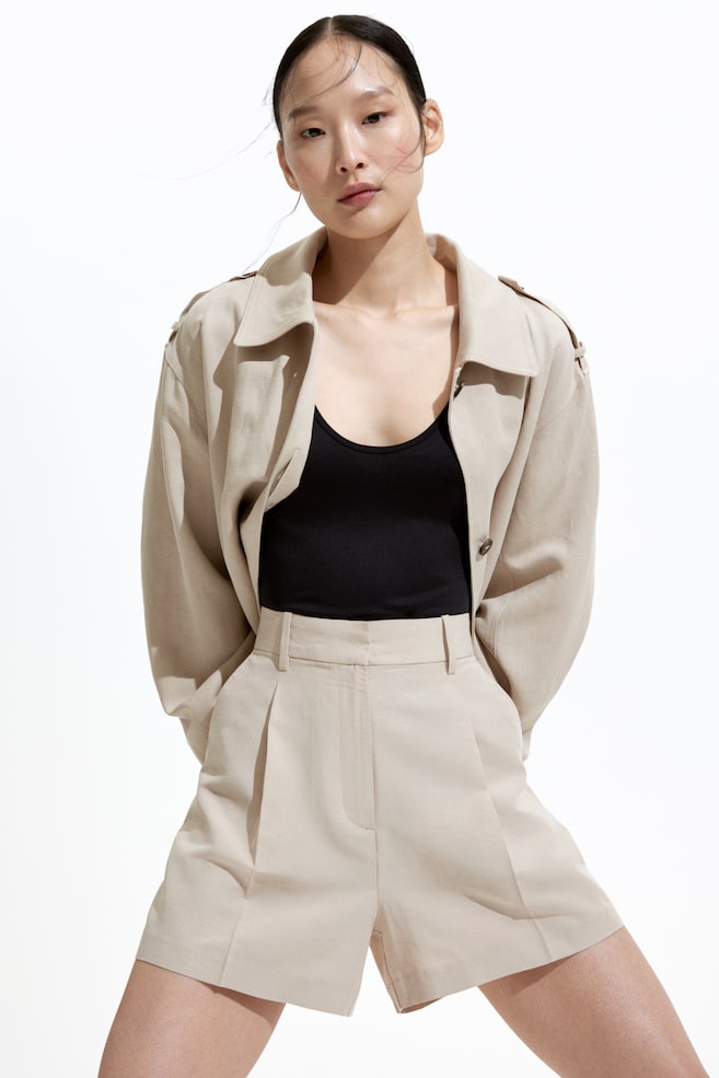 Шорты из льняной смеси H&M, бежевый
Шорты из льняной смеси H&M, бежевый