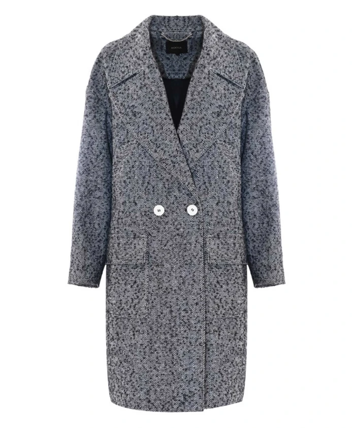 Воротник двубортного пальто с узором «елочка» Kocca, черный
Воротник двубортного пальто с узором «елочка» Kocca, черный