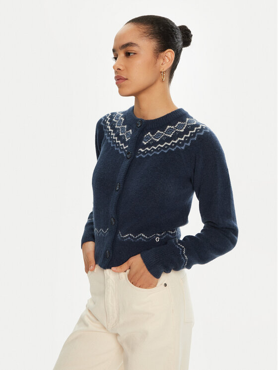 Кардиган стандартного кроя Guess, синий 
Кардиган стандартного кроя Guess, синий