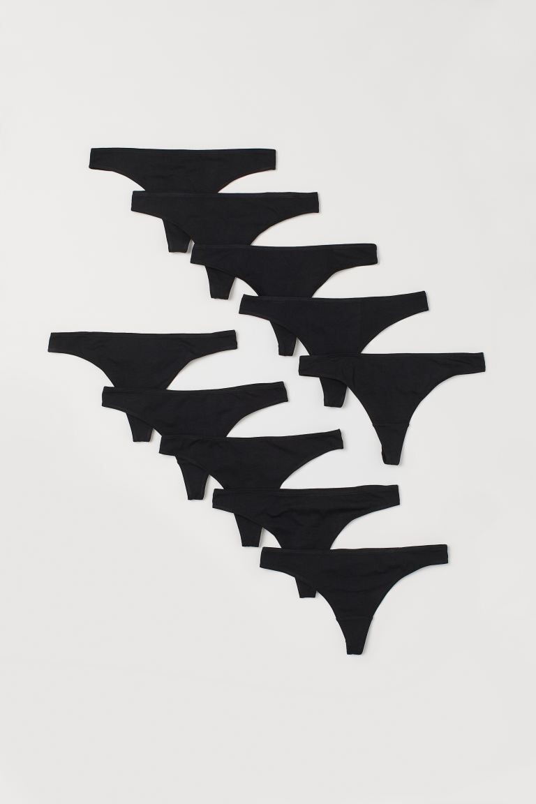 Набор трусов-стринг H&M, 10 шт, черный
Набор трусов-стринг H&M, 10 шт, черный