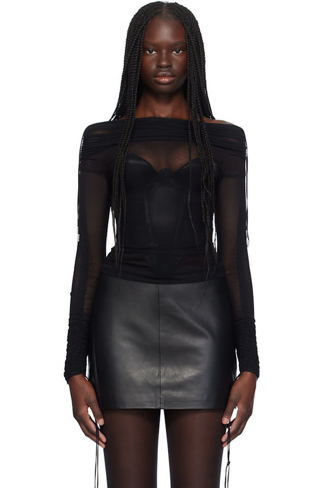 Эксклюзивная черная футболка с длинным рукавом и открытыми плечами Ssense Atlein, черный
Эксклюзивная черная футболка с длинным рукавом и открытыми плечами Ssense Atlein, черный