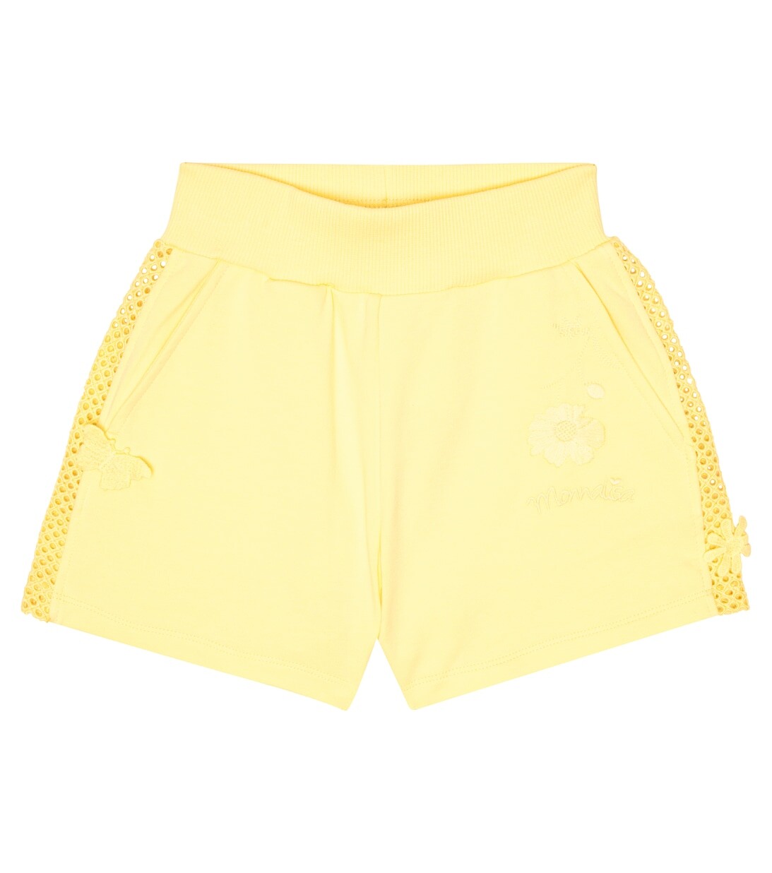 Трикотажные шорты с вышивкой Monnalisa, желтый
Трикотажные шорты с вышивкой Monnalisa, желтый