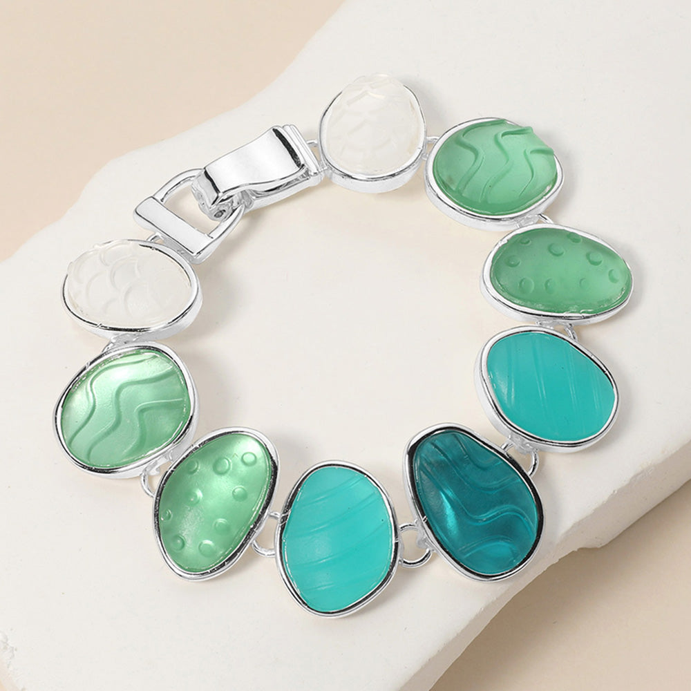Магнитный браслет с текстурированным куполом из разноцветного морского стекла зеленого оттенка Fashnzfab, мятный/серебряный
Магнитный браслет с текстурированным куполом из разноцветного морского стекла зеленого оттенка Fashnzfab, мятный/серебряный