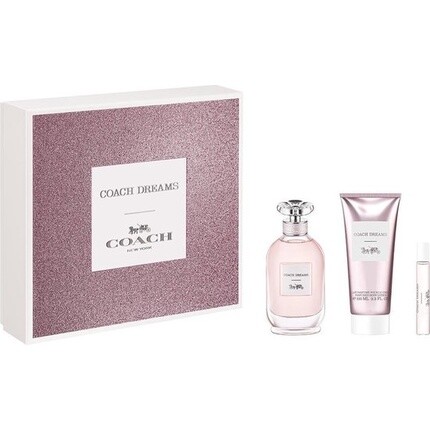 Coach Dreams -- 3 унции парфюмированной воды спрея + 3,3 унции лосьона для тела + 0,25 унции мини-спрея Edp для женщин, подарочный набор
Coach Dreams -- 3 унции парфюмированной воды спрея + 3,3 унции лосьона для тела + 0,25 унции мини-спрея Edp для женщин, подарочный набор