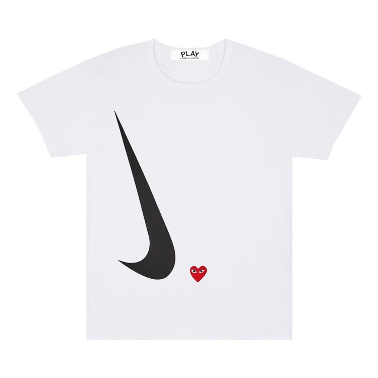 Футболка Nike x Comme des Garçons PLAY T-Shirt 'White', белый 
Футболка Nike x Comme des Garçons PLAY T-Shirt 'White', белый