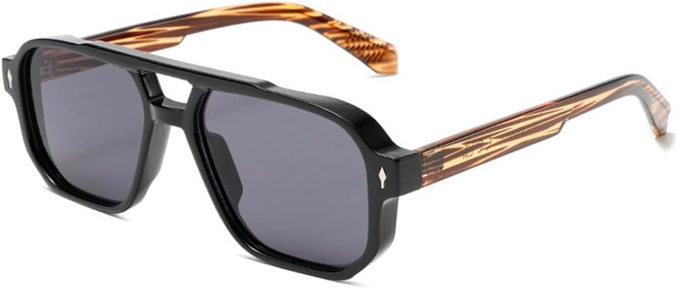 Винтажные мужские солнцезащитные очки с двойной перемычкой, модные темно-зеленые, с защитой от УФ-излучения UV400, женские солнцезащитные очки с заклепками TKKTLLT, Black Striped Grey
Винтажные мужские солнцезащитные очки с двойной перемычкой, модные темно-зеленые, с защитой от УФ-излучения UV400, женские солнцезащитные очки с заклепками TKKTLLT, Black Striped Grey