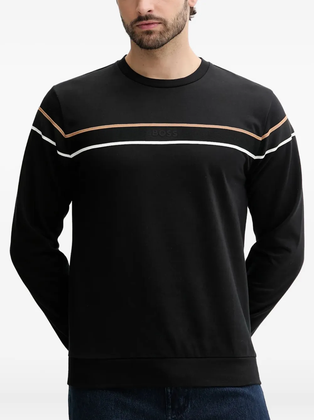 Толстовка с круглым вырезом и полосками BOSS, черный
Толстовка с круглым вырезом и полосками BOSS, черный