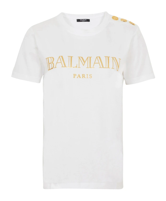 Футболка с логотипом и пуговицами. Balmain, белый
Футболка с логотипом и пуговицами. Balmain, белый