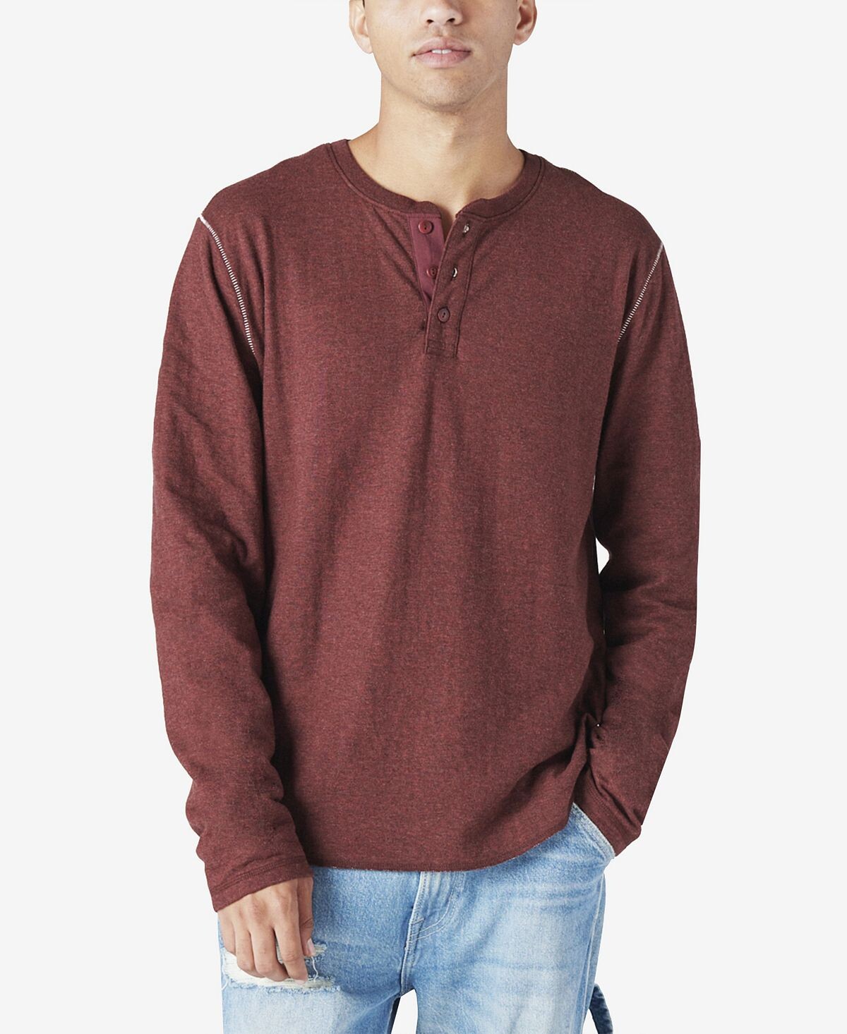 Мужской свитер duo-fold henley с длинным рукавом Lucky Brand, Коричневый, Мужской свитер duo-fold henley с длинным рукавом Lucky Brand
Мужской свитер duo-fold henley с длинным рукавом Lucky Brand, Коричневый, Мужской свитер duo-fold henley с длинным рукавом Lucky Brand