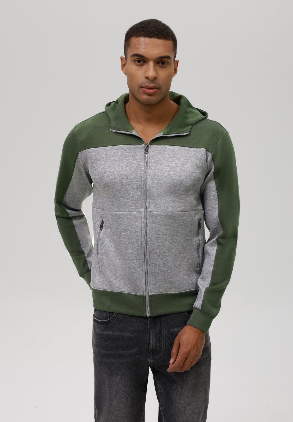 Толстовка на молнии Pier One, серый 
Толстовка на молнии Pier One, серый