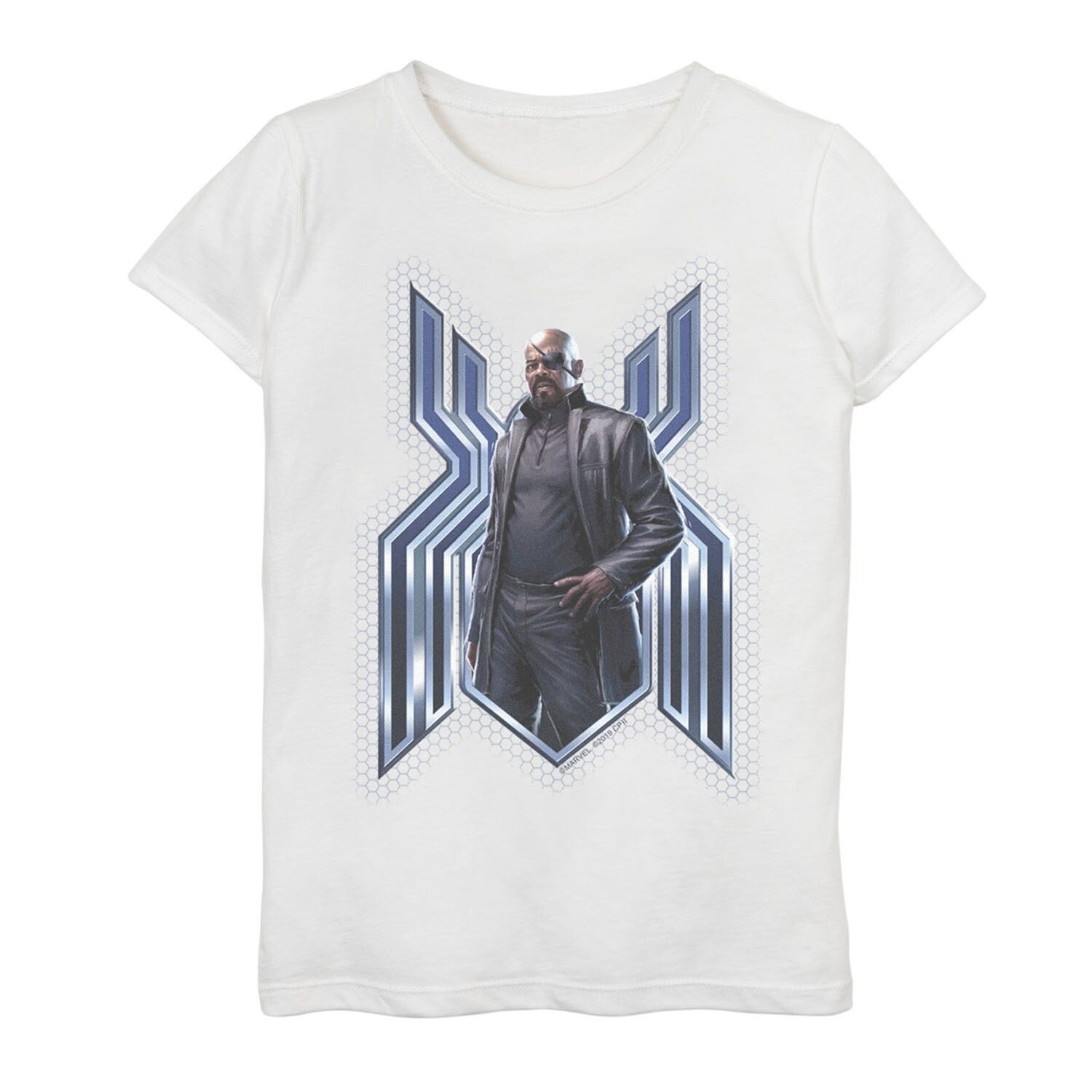 Футболка с рисунком Ника Фьюри для девочек 7–16 лет «Человек-паук Marvel вдали от дома» Marvel
Футболка с рисунком Ника Фьюри для девочек 7–16 лет «Человек-паук Marvel вдали от дома» Marvel