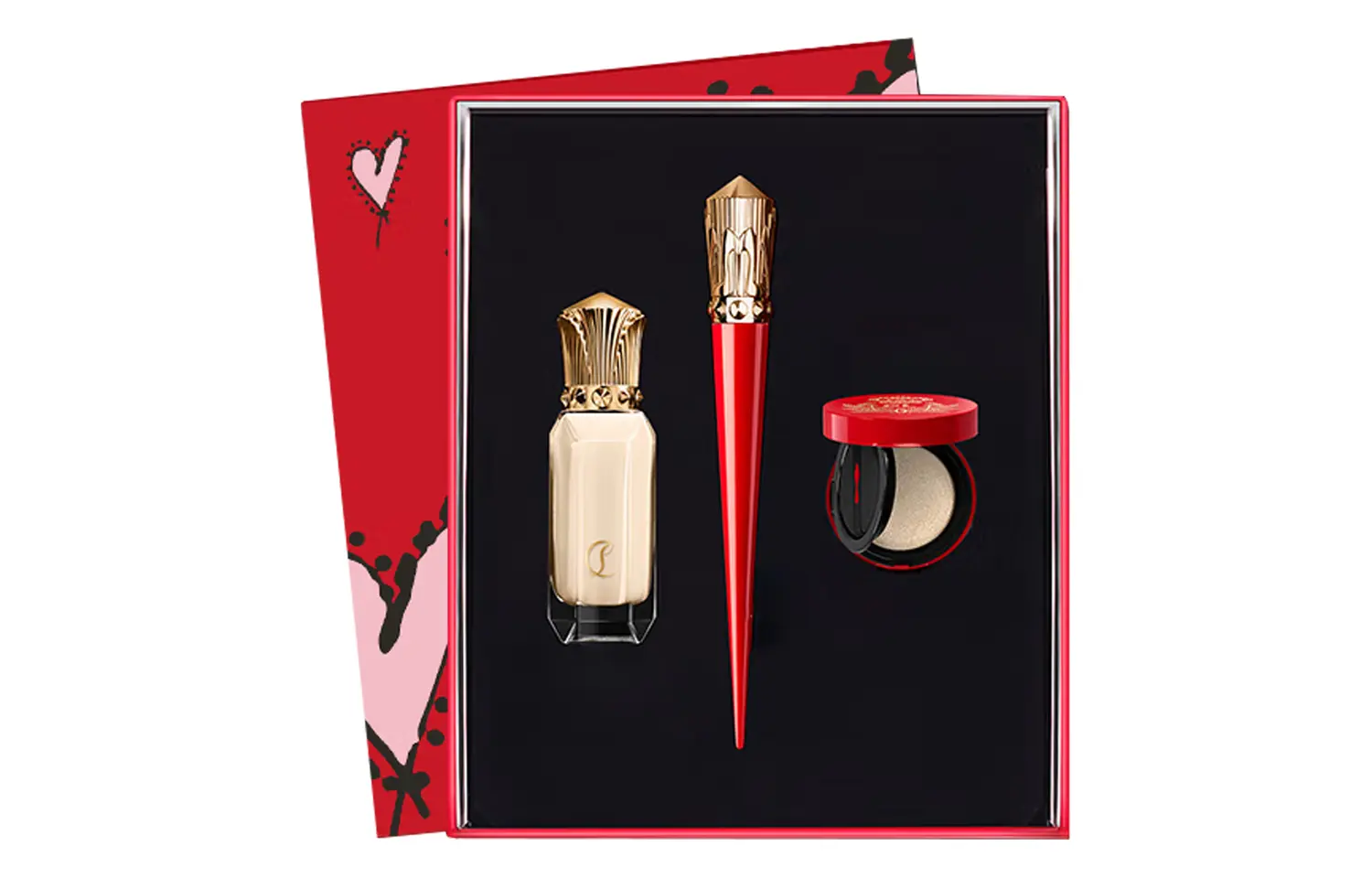 CL High Heel Lipstick Foundation Box Makeup Sets - легко растушевывается, корректирует тон кожи, 5g+2g+30ml Christian Louboutin, liquid foundation #10n 30ml+high-heel lipstick #146s 2g+mini air cushion 5g
CL High Heel Lipstick Foundation Box Makeup Sets - легко растушевывается, корректирует тон кожи, 5g+2g+30ml Christian Louboutin, liquid foundation #10n 30ml+high-heel lipstick #146s 2g+mini air cushion 5g