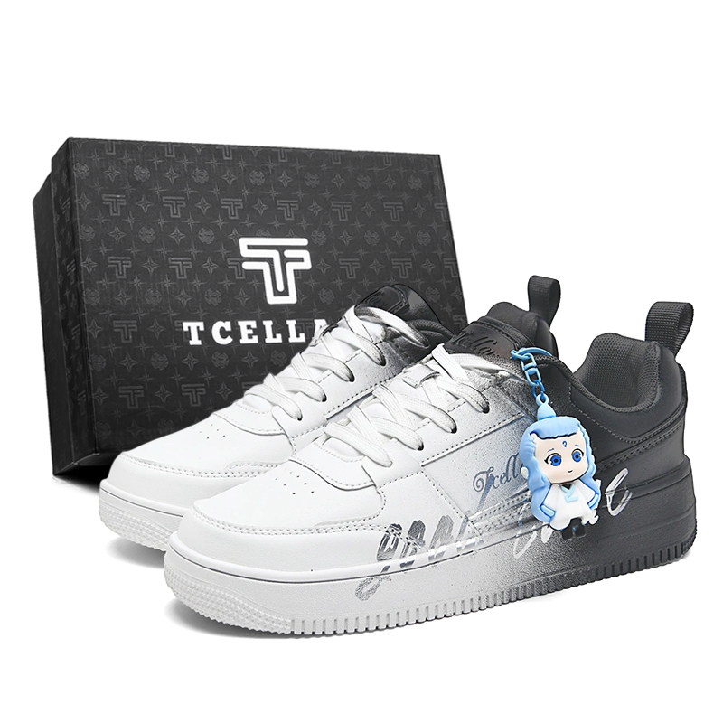 TCELLARS Скользоустойчивые износостойкие легкие низкие скейтерские кроссовки с эффектом увеличения роста унисекс бело-черные (граффити) с подвеской AB 
TCELLARS Скользоустойчивые износостойкие легкие низкие скейтерские кроссовки с эффектом увеличения роста унисекс бело-черные (граффити) с подвеской AB