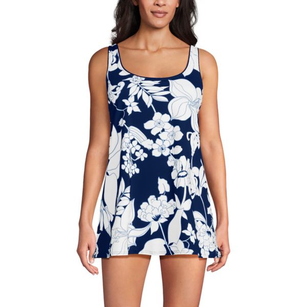 Женское мини-купальное платье с круглым вырезом, слитный купальник Lands' End, цвет navy white lilies
Женское мини-купальное платье с круглым вырезом, слитный купальник Lands' End, цвет navy white lilies