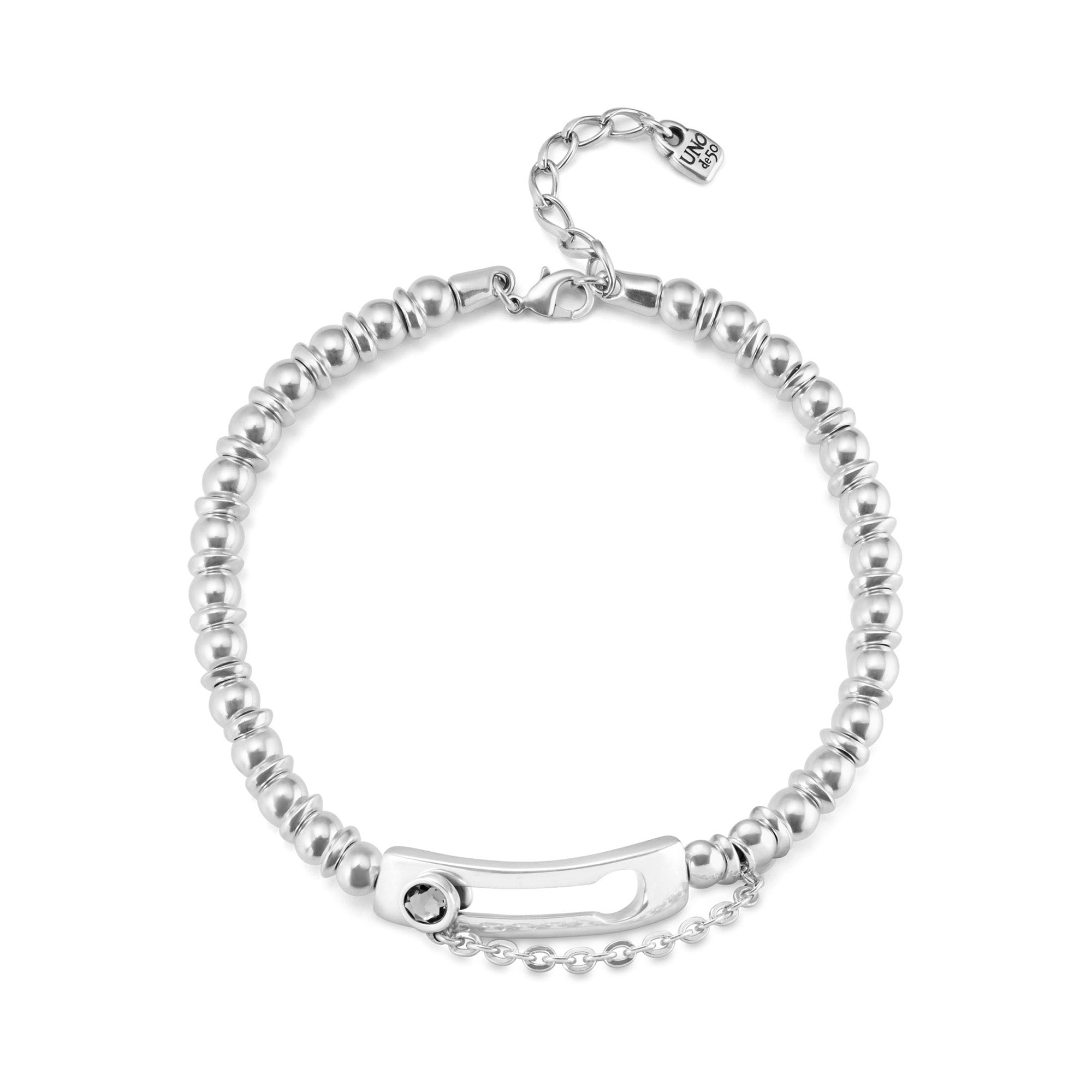 Ожерелье из сплава стерлингового серебра с бусинами и прямоугольным звеном, серым граненым кристаллом и цепочкой Unode49, серо-серебристый
Ожерелье из сплава стерлингового серебра с бусинами и прямоугольным звеном, серым граненым кристаллом и цепочкой Unode49, серо-серебристый