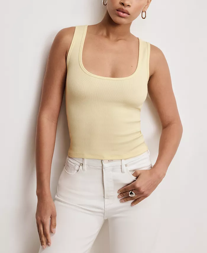 Женская майка в мелкий рубчик Good American, желтый
Женская майка в мелкий рубчик Good American, желтый