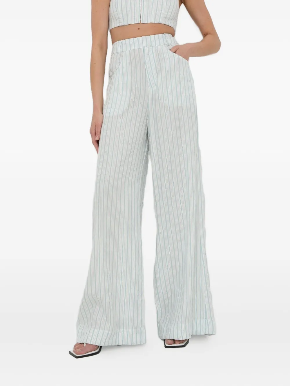 Брюки в тонкую полоску For Love And Lemons, белый
Брюки в тонкую полоску For Love And Lemons, белый