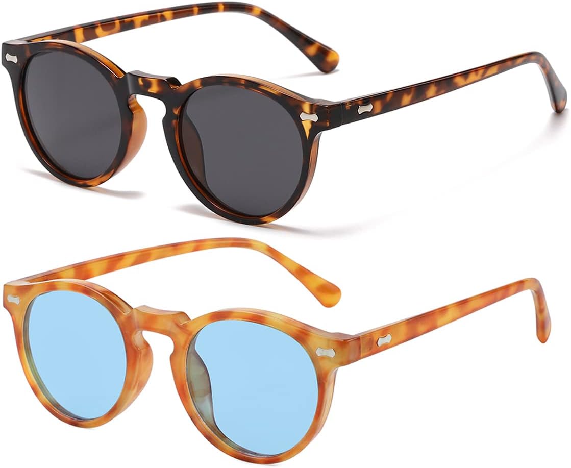 Солнцезащитные очки Gleyemor Vintage Polarized для мужчин, круглые, с защитой UV400, в ретро-стиле, с оправой из ацетата ручной работы, Two-pack (Tortoise/Grey + Yellow Tortoise/Clear Blue)
Солнцезащитные очки Gleyemor Vintage Polarized для мужчин, круглые, с защитой UV400, в ретро-стиле, с оправой из ацетата ручной работы, Two-pack (Tortoise/Grey + Yellow Tortoise/Clear Blue)