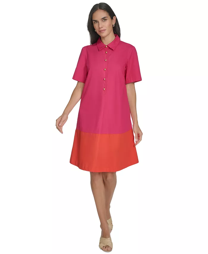 Мини-платье-рубашка из хлопка с цветными блоками Petite Jessica Howard, розовый
Мини-платье-рубашка из хлопка с цветными блоками Petite Jessica Howard, розовый
