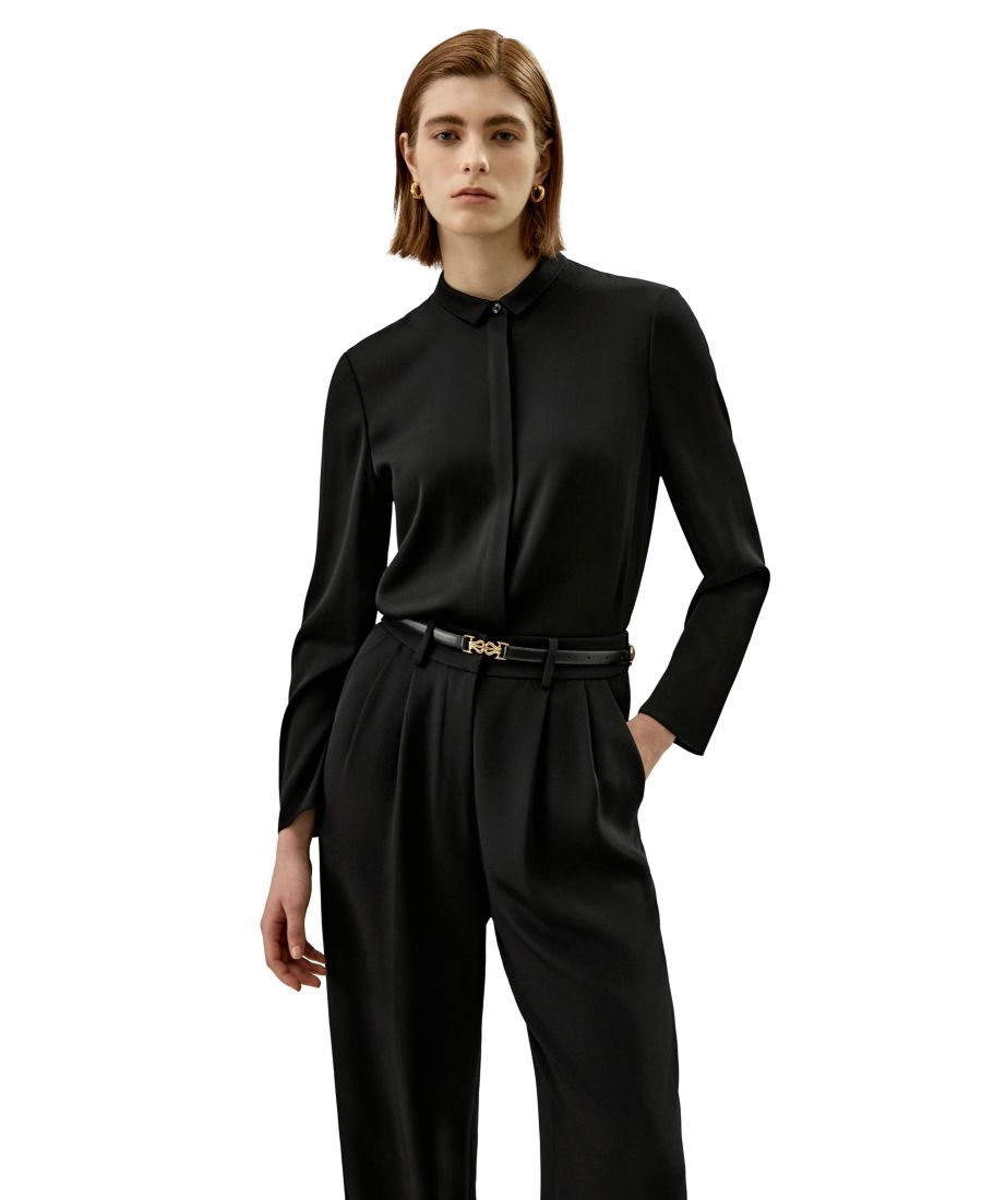 Женская классическая шелковая рубашка с воротником LILYSILK, Black
Женская классическая шелковая рубашка с воротником LILYSILK, Black