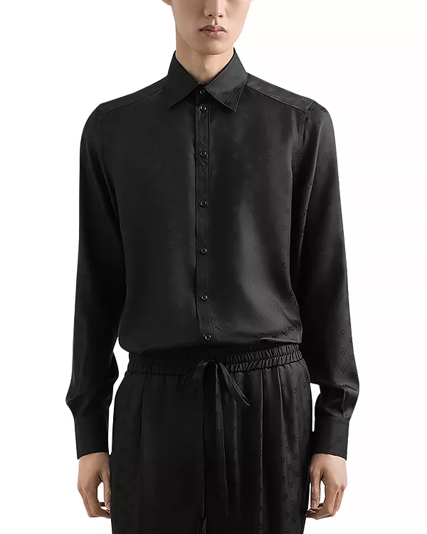 Шелковая рубашка с длинными рукавами и принтом Dolce & Gabbana, черный
Шелковая рубашка с длинными рукавами и принтом Dolce & Gabbana, черный