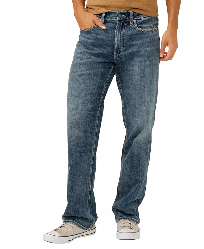 Мужские джинсы Gordie Relaxed Fit Straight Leg Silver Jeans Co., синий 
Мужские джинсы Gordie Relaxed Fit Straight Leg Silver Jeans Co., синий