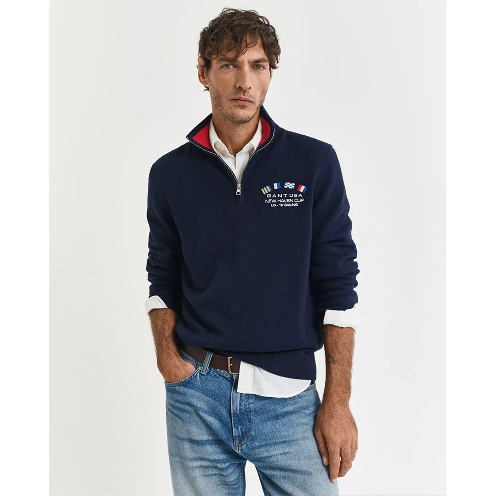 Свитер Gant 8030258 half zip, синий
Свитер Gant 8030258 half zip, синий
