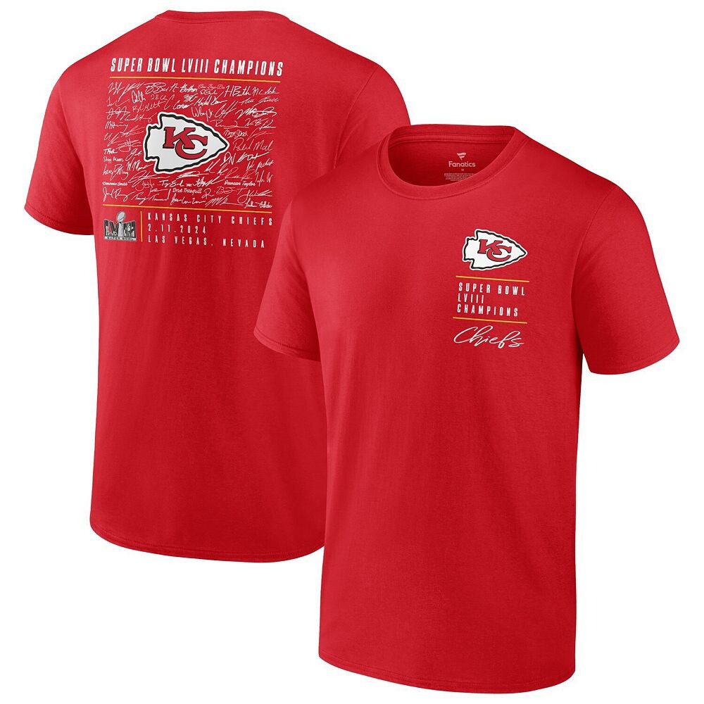 Мужская красная футболка с логотипом Fanatics Kansas City Chiefs Super Bowl LVIII Champions Signature Roster Big & Tall, цвет Chf Red
Мужская красная футболка с логотипом Fanatics Kansas City Chiefs Super Bowl LVIII Champions Signature Roster Big & Tall, цвет Chf Red