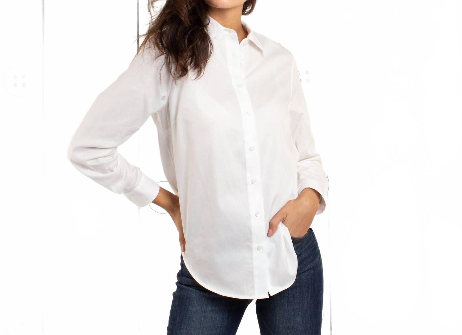 Рискованная рубашка в облачно-белом цвете Thirteen Seven 
Рискованная рубашка в облачно-белом цвете Thirteen Seven