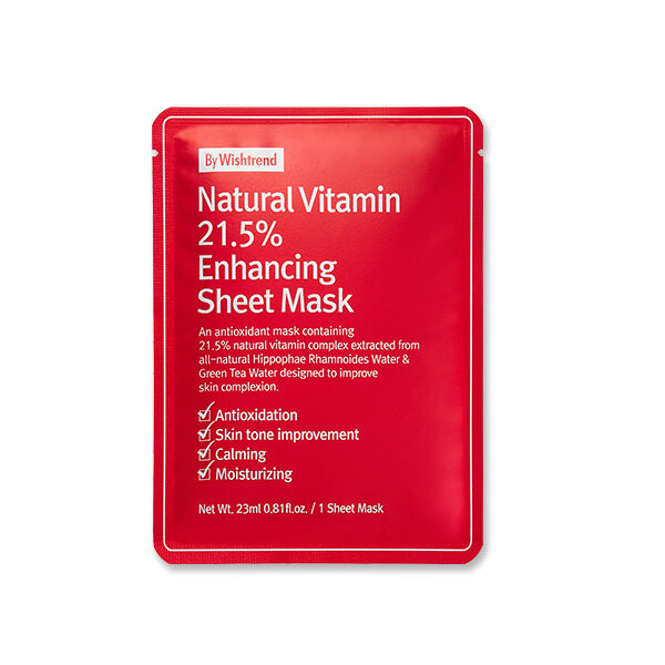 By Wishtrend, Natural Vitamin C 21,5% Enhancing Sheet Mask, Маска для лица, 23 мл
By Wishtrend, Natural Vitamin C 21,5% Enhancing Sheet Mask, Маска для лица, 23 мл