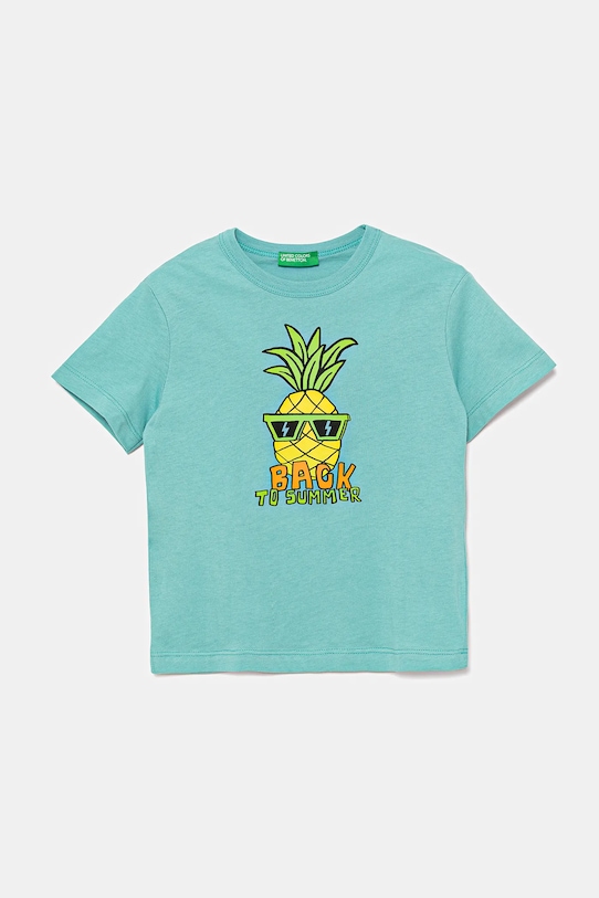 Детская хлопковая футболка United Colors Of Benetton, бирюзовый
Детская хлопковая футболка United Colors Of Benetton, бирюзовый