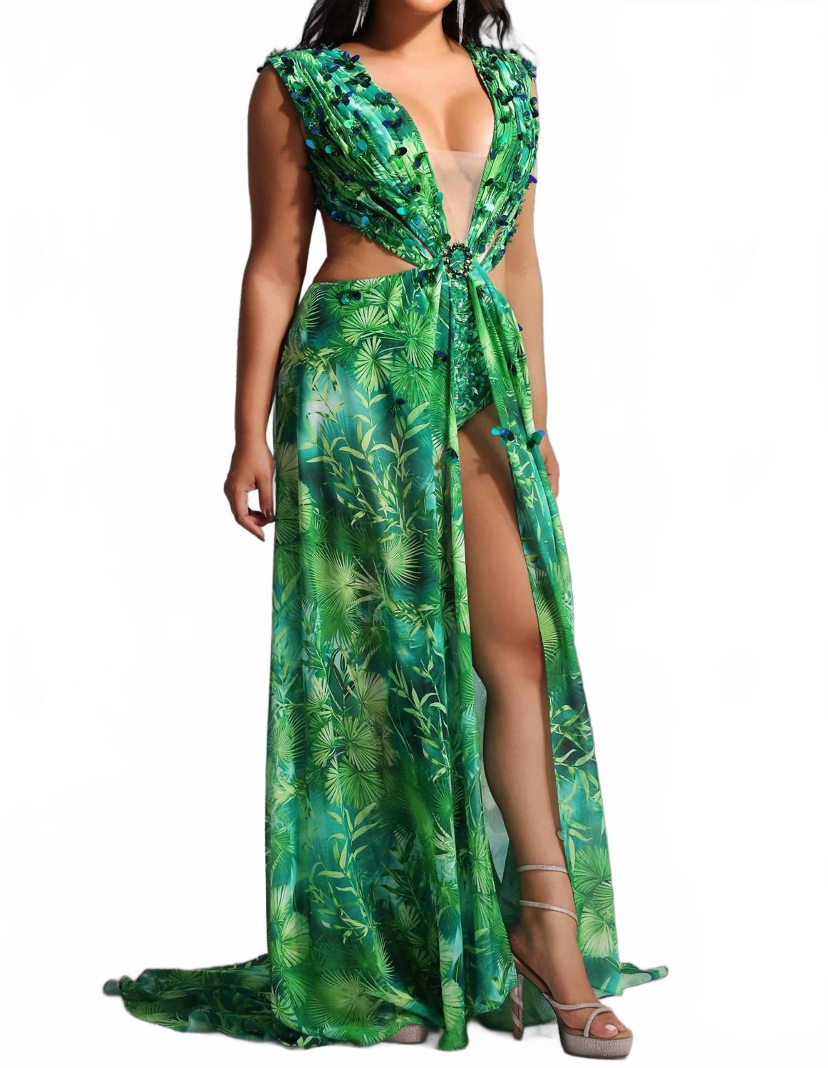 Йоланд Зеленое макси-платье с принтом и декором Bella Barnett
Йоланд Зеленое макси-платье с принтом и декором Bella Barnett