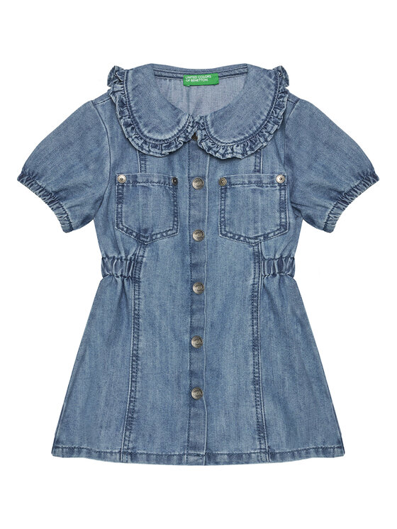 Джинсовое платье стандартный крой 41DWGV029 United Colors Of Benetton, синий 
Джинсовое платье стандартный крой 41DWGV029 United Colors Of Benetton, синий