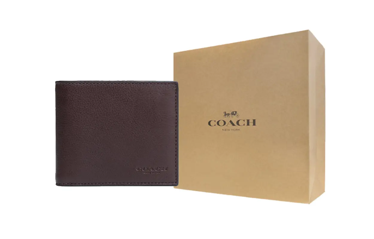 COACH Трёхсекционный кошелёк из литьевой кожи коровы мужской кофейный
COACH Трёхсекционный кошелёк из литьевой кожи коровы мужской кофейный