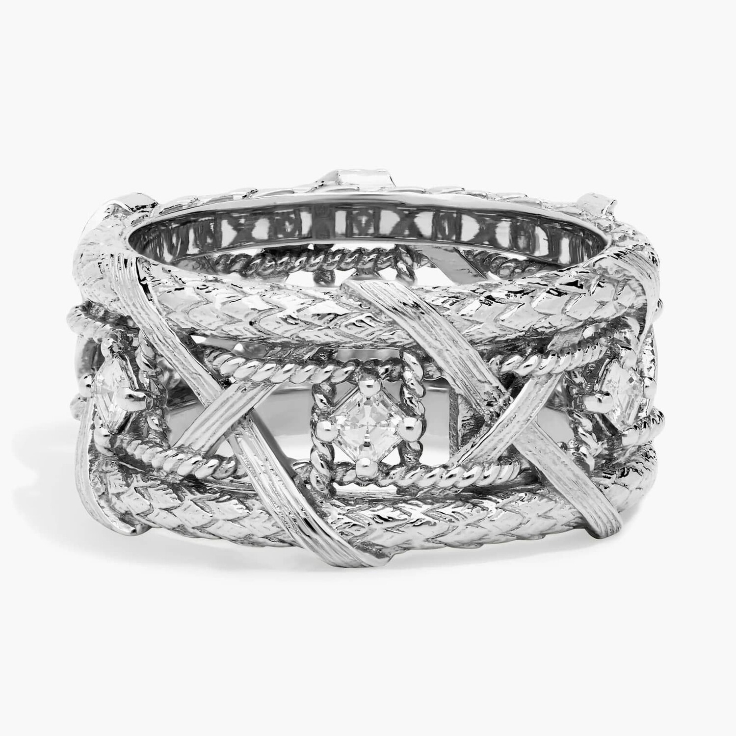 Кольцо Bella Vaughan Basket Weave с бриллиантами Eternity из 18-каратного белого золота (1/3 карата). Blue Nile
Кольцо Bella Vaughan Basket Weave с бриллиантами Eternity из 18-каратного белого золота (1/3 карата). Blue Nile