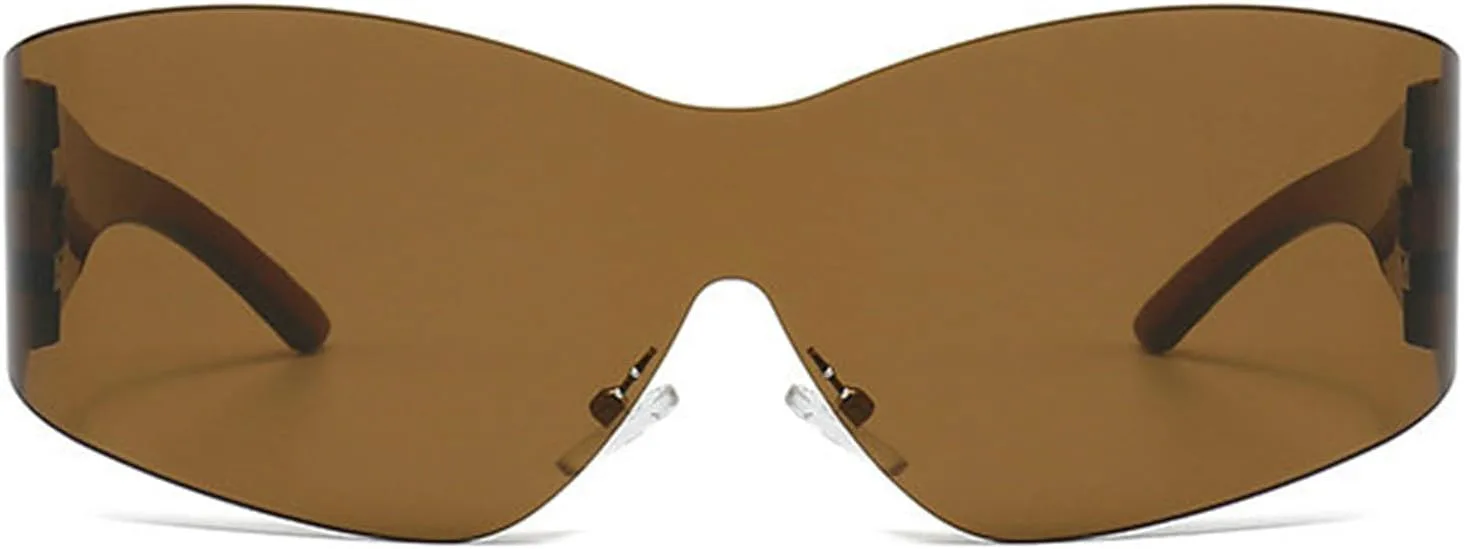 Willochra — большие футуристические солнцезащитные очки для женщин, без оправы, в стиле Y2K, модные обтекаемые черные очки с защитой от УФ-излучения UV400, C2
Willochra — большие футуристические солнцезащитные очки для женщин, без оправы, в стиле Y2K, модные обтекаемые черные очки с защитой от УФ-излучения UV400, C2