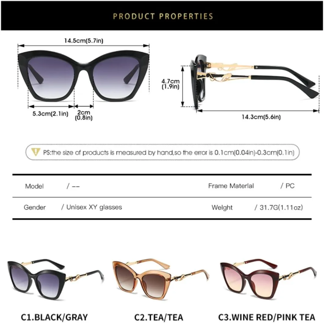 Винтажные элегантные женские солнцезащитные очки с металлическими вставками в стиле ретро «кошачий глаз», защита от УФ-излучения UV400 TVTBBVV, Brown Tea
Винтажные элегантные женские солнцезащитные очки с металлическими вставками в стиле ретро «кошачий глаз», защита от УФ-излучения UV400 TVTBBVV, Brown Tea