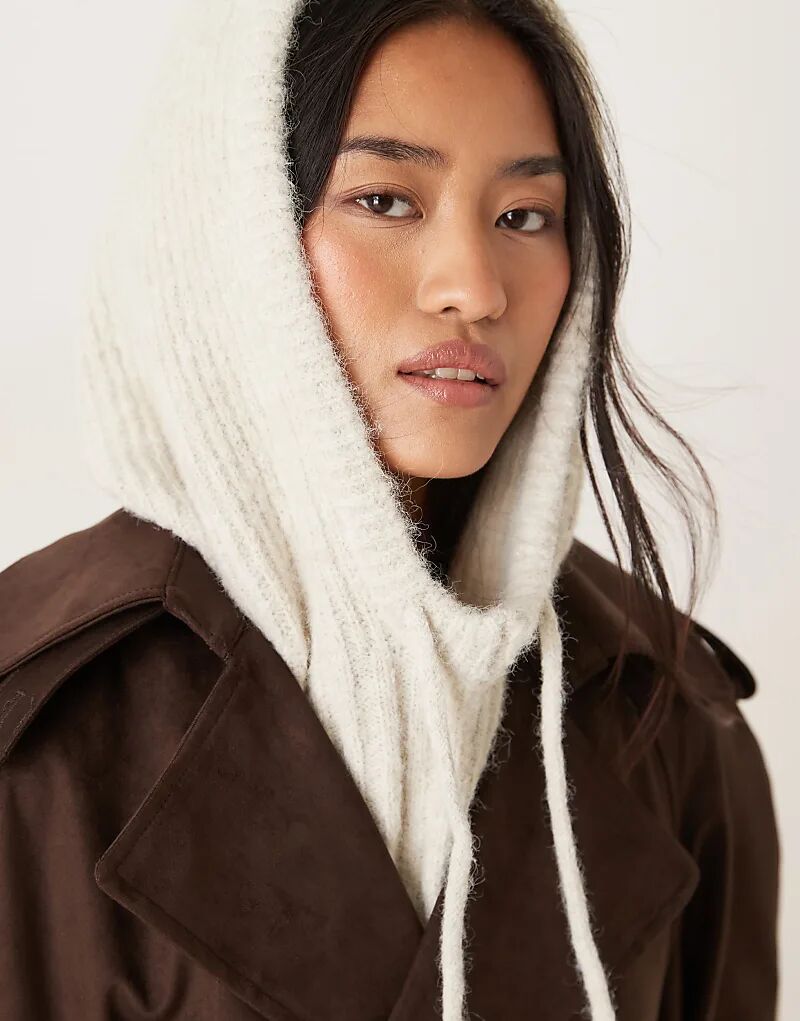 Вязаная балаклава Gina Tricot свободного кроя с капюшоном кремового цвета
Вязаная балаклава Gina Tricot свободного кроя с капюшоном кремового цвета